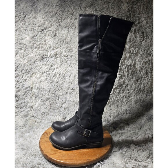 Arizona Jean Co AZ Mercer Womens Size 9M Black Riding Over The Knee Zip Up Boots - Picture 1 of 9